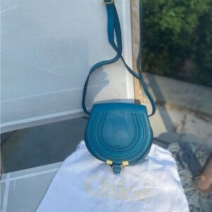 Blue Leather Crossbody Bag